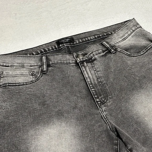 Ed Hardy Tiger Men's Jeans Slim Taper 39 x 31 Black/Grey Zipper-fly NWOT - Picture 7 of 15
